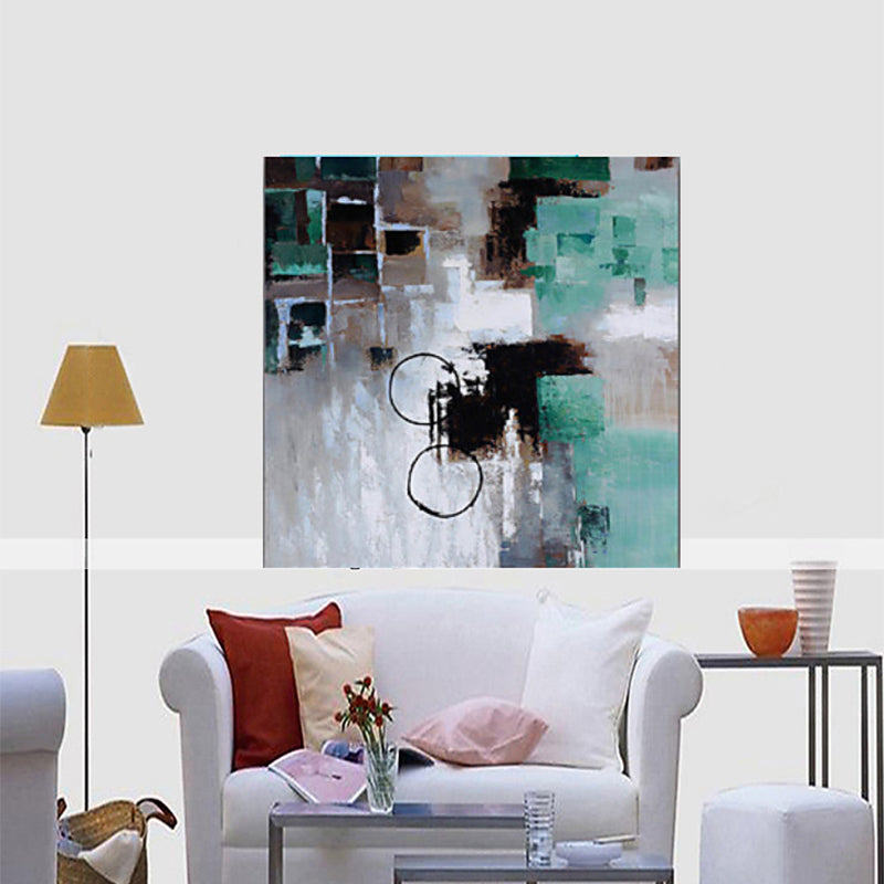 Blue Brushstroke Wall Art Abstract Painting Minimalist Textured Canvas Print Blue 24" x 24" Clearhalo 'Art Gallery' 'Canvas Art' 'Contemporary Art Gallery' 'Modern' Arts' 1600347