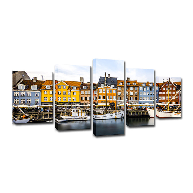 Venice Landscape Wall Art Modern Multi-Piece Canvas in Yellow-Brown for Home Clearhalo 'Art Gallery' 'Canvas Art' 'Contemporary Art Gallery' 'Modern' Arts' 1600396