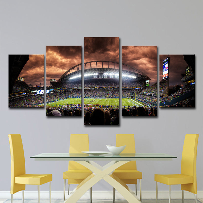 Photo-Print Overcrowded Stadium Canvas Art for Dining Room, Brown, Multiple-Piece Brown Clearhalo 'Art Gallery' 'Canvas Art' 'Contemporary Art Gallery' 'Modern' Arts' 1600400