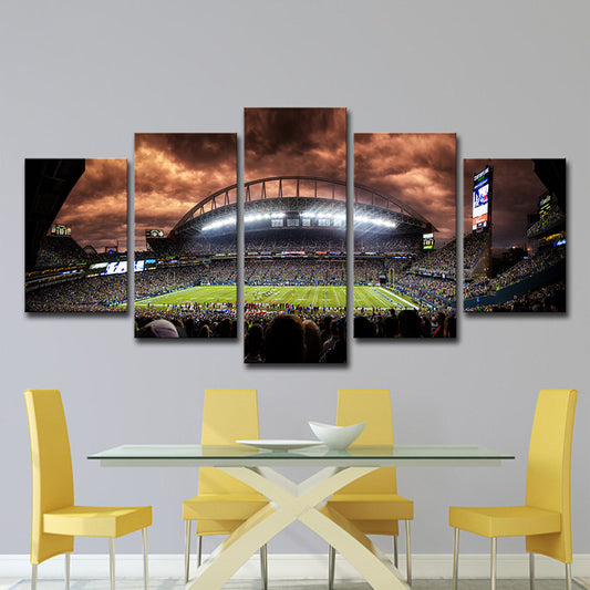 Photo-Print Overcrowded Stadium Canvas Art for Dining Room, Brown, Multiple-Piece Brown Clearhalo 'Art Gallery' 'Canvas Art' 'Contemporary Art Gallery' 'Modern' Arts' 1600400