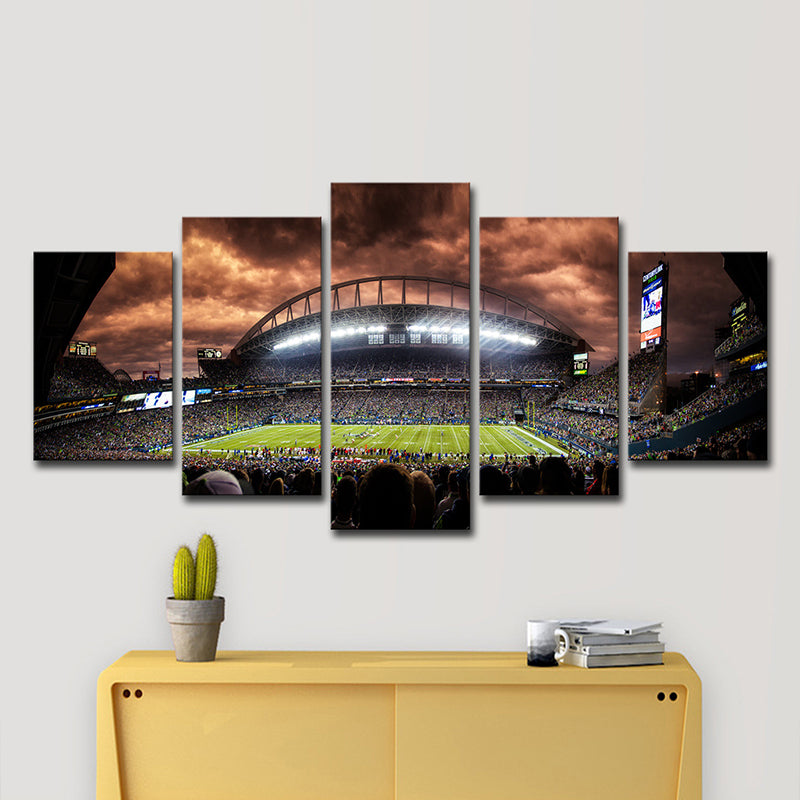Photo-Print Overcrowded Stadium Canvas Art for Dining Room, Brown, Multiple-Piece Clearhalo 'Art Gallery' 'Canvas Art' 'Contemporary Art Gallery' 'Modern' Arts' 1600401