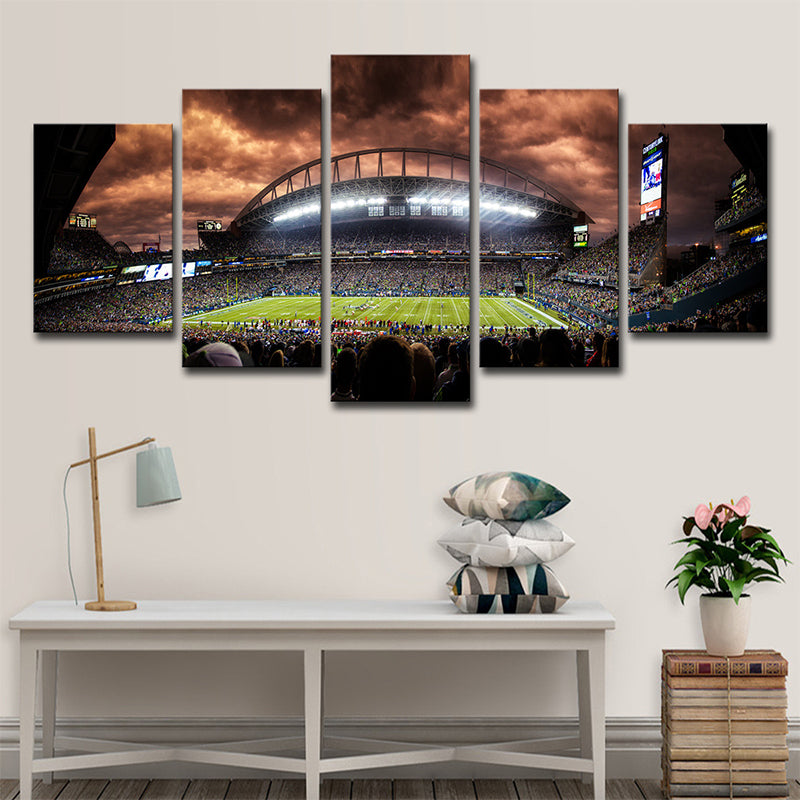 Photo-Print Overcrowded Stadium Canvas Art for Dining Room, Brown, Multiple-Piece Clearhalo 'Art Gallery' 'Canvas Art' 'Contemporary Art Gallery' 'Modern' Arts' 1600402