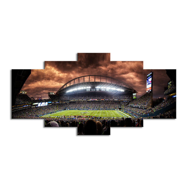 Photo-Print Overcrowded Stadium Canvas Art for Dining Room, Brown, Multiple-Piece Clearhalo 'Art Gallery' 'Canvas Art' 'Contemporary Art Gallery' 'Modern' Arts' 1600403
