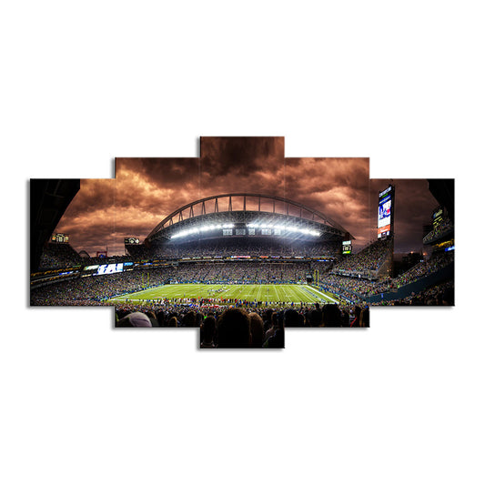 Photo-Print Overcrowded Stadium Canvas Art for Dining Room, Brown, Multiple-Piece Clearhalo 'Art Gallery' 'Canvas Art' 'Contemporary Art Gallery' 'Modern' Arts' 1600403