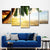 Tropical Sundown Seascape Wall Art Yellow and Green Multi-Piece Canvas for Living Room Yellow Clearhalo 'Art Gallery' 'Canvas Art' 'Contemporary Art Gallery' 'Modern' Arts' 1600463
