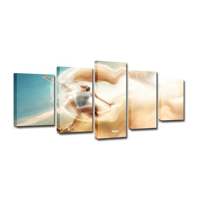 Multi-Piece Dancer Wall Art Modern Style Canvas Print in Light Brown for Girls Room Clearhalo 'Arts' 'Canvas Art' 1600585