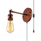 Rustic Style Circular Backplate Wall Sconce 1 Head Metal Wall Light Fixture in Copper for Bathroom Clearhalo 'Art deco wall lights' 'Cast Iron' 'Glass' 'Industrial wall lights' 'Industrial' 'Middle century wall lights' 'Modern' 'Rustic wall lights' 'Tiffany' 'Traditional wall lights' 'Wall Lamps & Sconces' 'Wall Lights' Lighting' 160290