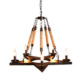Metallic Star Chandelier Light with Open Bulb Rustic Stylish 5 Lights Restaurant Pendant Lamp in Rust Clearhalo 'Ceiling Lights' 'Chandeliers' 'Industrial Chandeliers' 'Industrial' 'Middle Century Chandeliers' 'Tiffany' Lighting' 160308