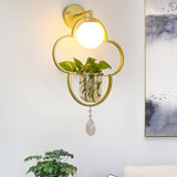 Vintage Clover Suspension Lamp 1 Head Metal LED Pendant Light in Gold with Crystal Accent Gold Clearhalo 'Art Deco Pendants' 'Cast Iron' 'Ceiling Lights' 'Ceramic' 'Crystal' 'Industrial Pendants' 'Industrial' 'Metal' 'Middle Century Pendants' 'Pendant Lights' 'Pendants' 'Tiffany' Lighting' 1604093
