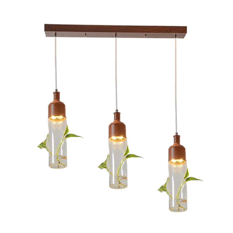 Antique Wine Bottle Cluster Pendant 3/5/7 Bulbs Metal LED Ceiling Light in Brown with Round/Linear Canopy Clearhalo 'Art Deco Pendants' 'Cast Iron' 'Ceiling Lights' 'Ceramic' 'Crystal' 'Industrial Pendants' 'Industrial' 'Metal' 'Middle Century Pendants' 'Pendant Lights' 'Pendants' 'Tiffany' Lighting' 1604276