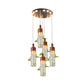 Antique Wine Bottle Cluster Pendant 3/5/7 Bulbs Metal LED Ceiling Light in Brown with Round/Linear Canopy Clearhalo 'Art Deco Pendants' 'Cast Iron' 'Ceiling Lights' 'Ceramic' 'Crystal' 'Industrial Pendants' 'Industrial' 'Metal' 'Middle Century Pendants' 'Pendant Lights' 'Pendants' 'Tiffany' Lighting' 1604280