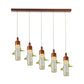 Antique Wine Bottle Cluster Pendant 3/5/7 Bulbs Metal LED Ceiling Light in Brown with Round/Linear Canopy Clearhalo 'Art Deco Pendants' 'Cast Iron' 'Ceiling Lights' 'Ceramic' 'Crystal' 'Industrial Pendants' 'Industrial' 'Metal' 'Middle Century Pendants' 'Pendant Lights' 'Pendants' 'Tiffany' Lighting' 1604284