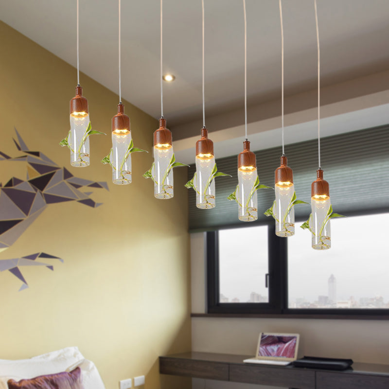 Antique Wine Bottle Cluster Pendant 3/5/7 Bulbs Metal LED Ceiling Light in Brown with Round/Linear Canopy Clearhalo 'Art Deco Pendants' 'Cast Iron' 'Ceiling Lights' 'Ceramic' 'Crystal' 'Industrial Pendants' 'Industrial' 'Metal' 'Middle Century Pendants' 'Pendant Lights' 'Pendants' 'Tiffany' Lighting' 1604290