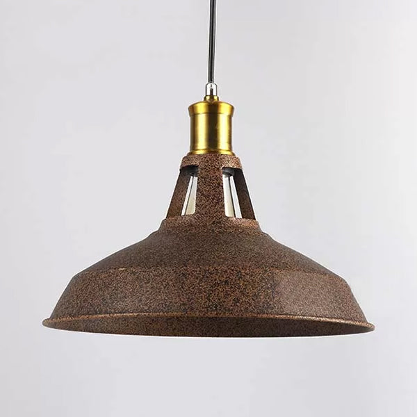 Rustic Copper/Beige/Rust/Gray Barn Pendant Lighting Farmhouse Style Wrought Iron 1 Light Restaurant Ceiling Light Fixture Rust Clearhalo 'Art Deco Pendants' 'Cast Iron' 'Ceiling Lights' 'Ceramic' 'Crystal' 'Industrial Pendants' 'Industrial' 'Metal' 'Middle Century Pendants' 'Pendant Lights' 'Pendants' 'Tiffany' Lighting' 16044