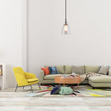 Bell Clear Glass Hanging Light Kit Industrial 1 Bulb Living Room Pendant Lamp with Bronze/Brass/Copper Top Clearhalo 'Ceiling Lights' 'Glass shade' 'Glass' 'Industrial Pendants' 'Industrial' 'Middle Century Pendants' 'Pendant Lights' 'Pendants' 'Tiffany' Lighting' 1604756