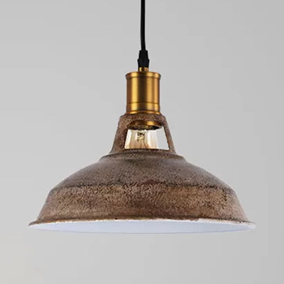 Rustic Copper/Beige/Rust/Gray Barn Pendant Lighting Farmhouse Style Wrought Iron 1 Light Restaurant Ceiling Light Fixture Clearhalo 'Art Deco Pendants' 'Cast Iron' 'Ceiling Lights' 'Ceramic' 'Crystal' 'Industrial Pendants' 'Industrial' 'Metal' 'Middle Century Pendants' 'Pendant Lights' 'Pendants' 'Tiffany' Lighting' 16054