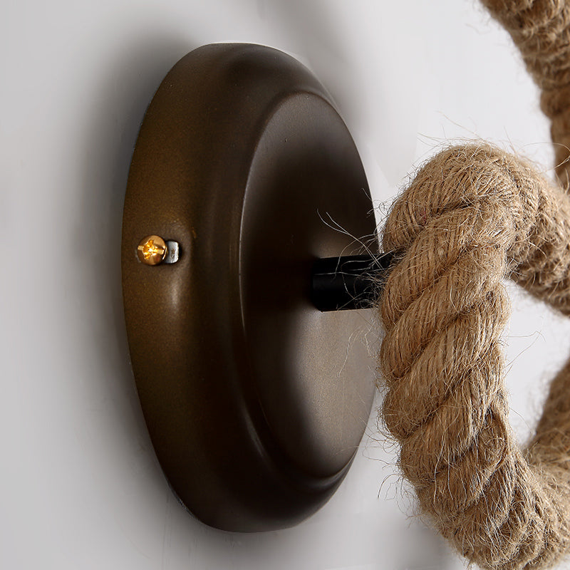 Candle Roped Sconce Light Fixture with Curved Design Vintage 1 Light Bedroom Wall Mounted Light in Bronze Clearhalo 'Industrial wall lights' 'Industrial' 'Middle century wall lights' 'Tiffany' 'Wall Lamps & Sconces' 'Wall Lights' Lighting' 160766