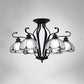 Black Scalloped Hanging Chandelier Baroque 6/8 Lights White/Yellow/Blue Glass Pendant Light Kit for Living Room Clearhalo 'Ceiling Lights' 'Chandeliers' 'Clear' 'Industrial' 'Middle Century Chandeliers' 'Modern' 'Tiffany Chandeliers' 'Tiffany close to ceiling' 'Tiffany' 'Traditional Chandeliers' Lighting' 1608348