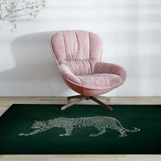 Dark Green Casual Rug Polyester Cheetah Pattern Rug Washable Non-Slip Backing Carpet for Living Room Clearhalo 'Area Rug' 'Modern' 'Rugs' Rug' 1608394