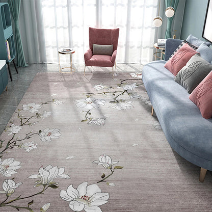 Light Pink Oriental Rug Polyester Floral Pattern Rug Washable Non-Slip Backing Carpet for Living Room Light Pink Clearhalo 'Area Rug' 'Rug' 1608461