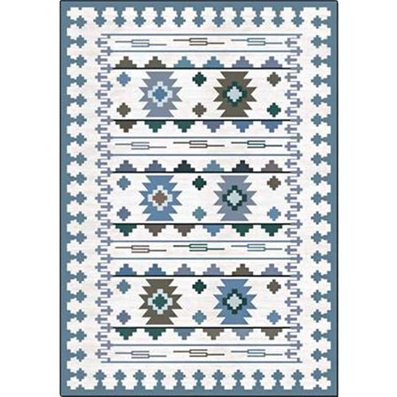 Southwestern Geometric Print Rug Blue and Brown Polyester Rug Machine Washable Non-Slip Area Rug for Living Room Clearhalo 'Area Rug' 'Rugs' 'Southwestern' Rug' 1608543