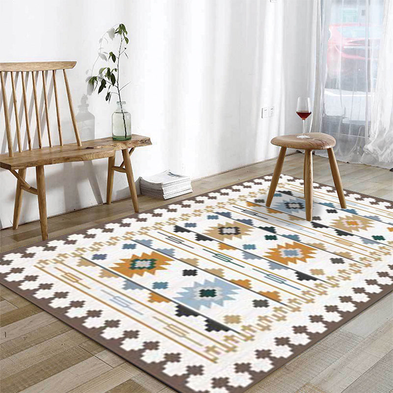 Southwestern Geometric Print Rug Blue and Brown Polyester Rug Machine Washable Non-Slip Area Rug for Living Room Clearhalo 'Area Rug' 'Rugs' 'Southwestern' Rug' 1608550