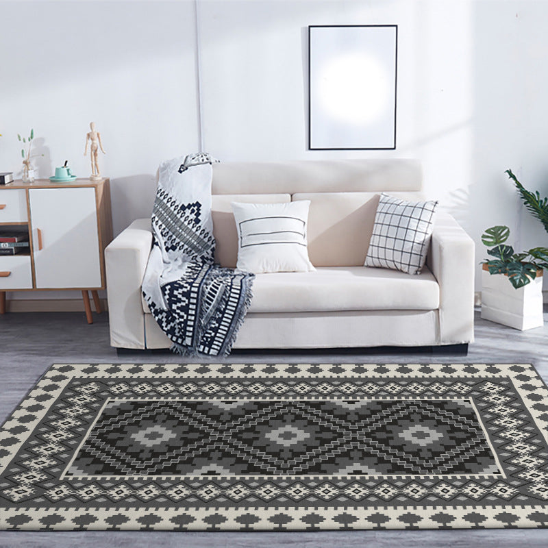 Americana Tribal Print Rug Grey and Brown Polyester Rug Machine Washable Non-Slip Area Rug for Living Room Grey Clearhalo 'Area Rug' 'Rugs' 'Southwestern' Rug' 1608557