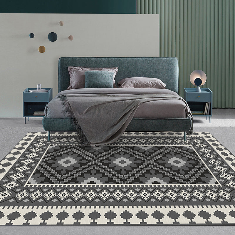 Americana Tribal Print Rug Grey and Brown Polyester Rug Machine Washable Non-Slip Area Rug for Living Room Clearhalo 'Area Rug' 'Rugs' 'Southwestern' Rug' 1608558