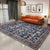 Unique Floral Pattern Rug with Leaf Blue Vintage Rug Polyester Washable Anti-Slip Backing Area Rug for Bedroom Blue Clearhalo 'Area Rug' 'Moroccan' 'Rugs' Rug' 1608573
