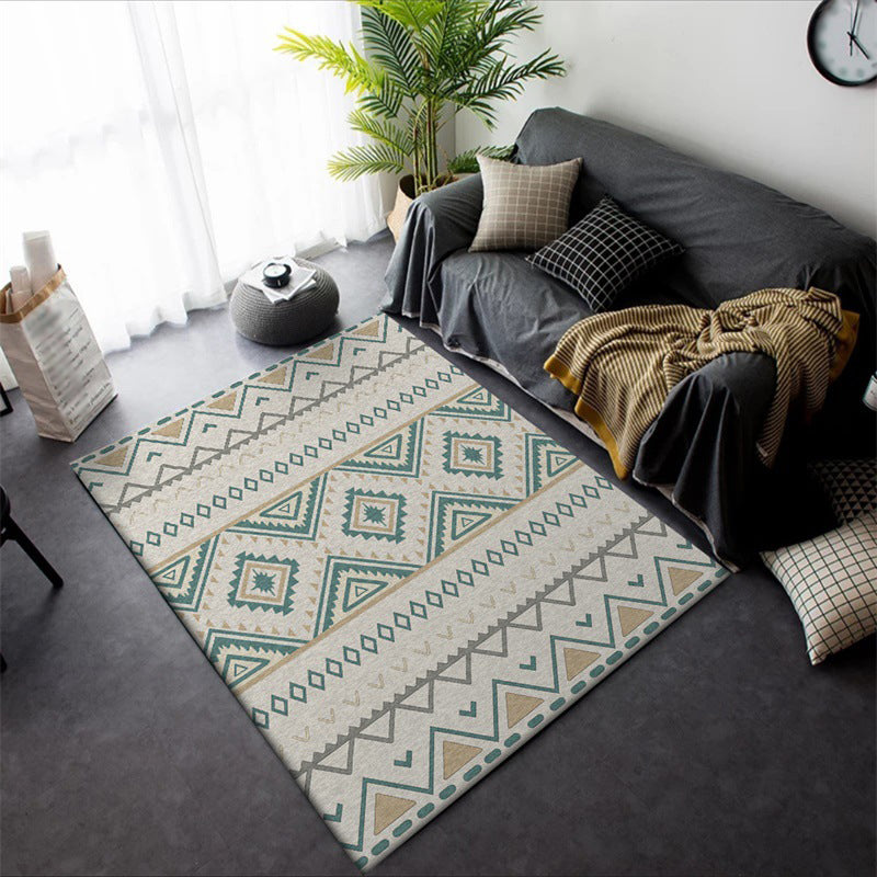 Americana Geometric Print Rug Green Polyester Rug Machine Washable Non-Slip Area Rug for Living Room Clearhalo 'Area Rug' 'Rugs' 'Southwestern' Rug' 1608895