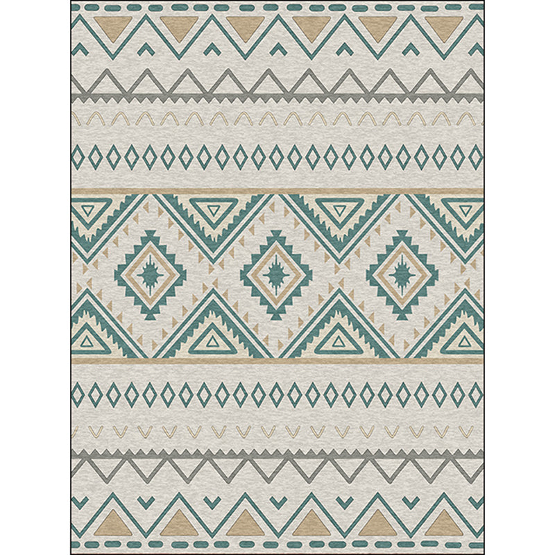 Americana Geometric Print Rug Green Polyester Rug Machine Washable Non-Slip Area Rug for Living Room Clearhalo 'Area Rug' 'Rugs' 'Southwestern' Rug' 1608896