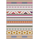 White Multicolor Tribal Rug Polyester Striped Pattern Rug Washable Non-Slip Backing Carpet for Living Room Clearhalo 'Area Rug' 'Rugs' 'Southwestern' Rug' 1608920