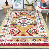Yellow Tribal Rug Polyester Medallion Pattern Rug Washable Non-Slip Backing Carpet for Living Room Yellow Clearhalo 'Area Rug' 'Rugs' 'Southwestern' Rug' 1608934