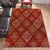 Persian Checked Print Rug with Floral Red Polyester Rug Machine Washable Non-Slip Area Rug for Living Room Red Clearhalo 'Area Rug' 'Moroccan' 'Rugs' Rug' 1608950