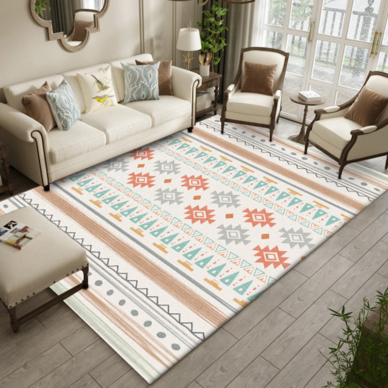 Americana Geometric Print Rug Beige Polyester Rug Machine Washable Non-Slip Area Rug for Living Room Beige Clearhalo 'Area Rug' 'Rugs' 'Southwestern' Rug' 1609229