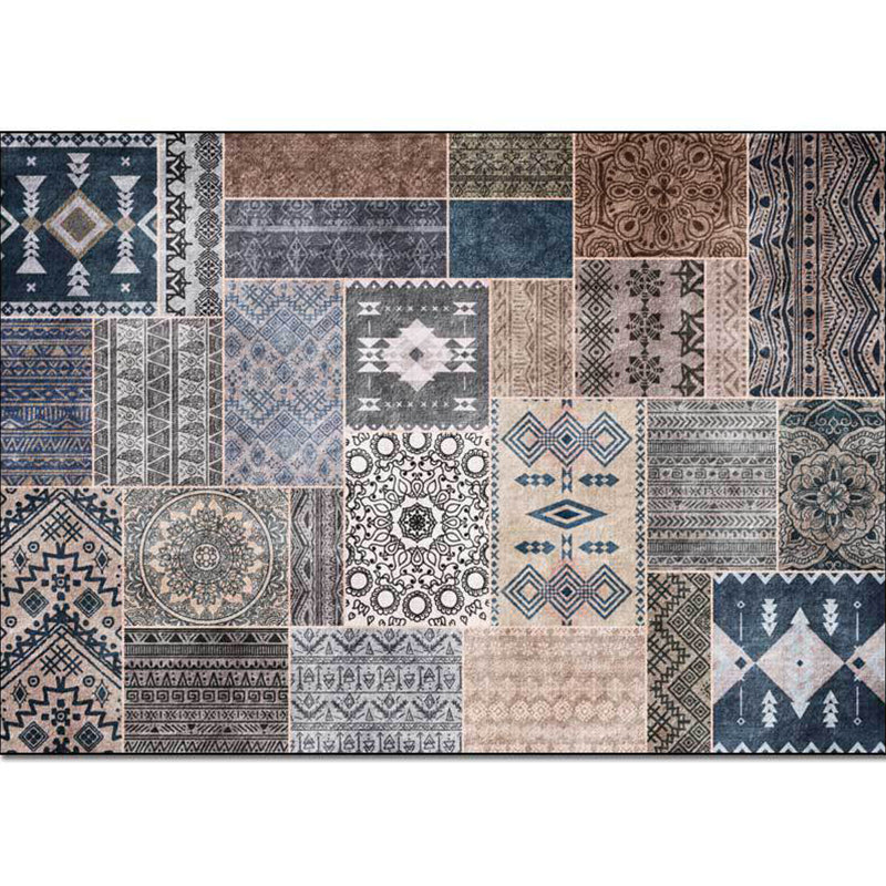 Southwestern Tribal Pattern Rug Grey Polyester Rug Machine Washable Non-Slip Area Rug for Living Room Clearhalo 'Area Rug' 'Rugs' 'Southwestern' Rug' 1609255