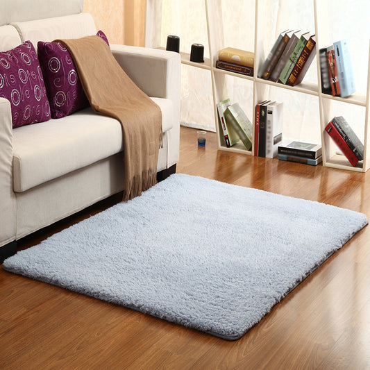 Contemporary Solid Color Rug Pink and Green Sherpa Rug Machine Washable Non-Slip Area Rug for Bedroom Blue