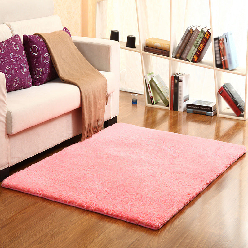Contemporary Solid Color Rug Pink and Green Sherpa Rug Machine Washable Non-Slip Area Rug for Bedroom Red Clearhalo 'Area Rug' 'Casual' 'Rugs' Rug' 1609321
