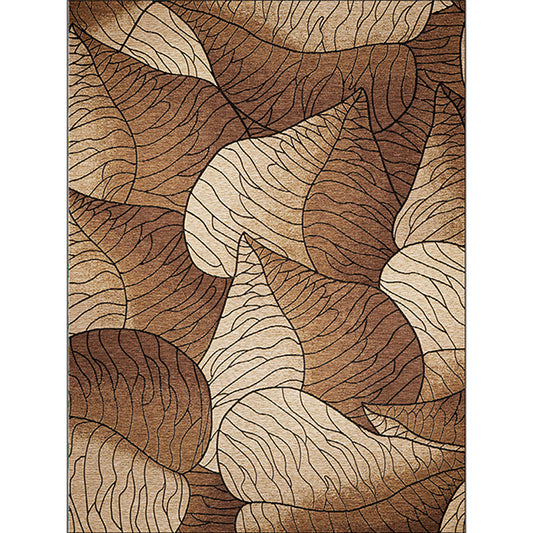 Brown and Grey Modern Rug Polyester Botanical Leaf Pattern Rug Washable Non-Slip Backing Carpet for Living Room Clearhalo 'Area Rug' 'Modern' 'Rugs' Rug' 1609360