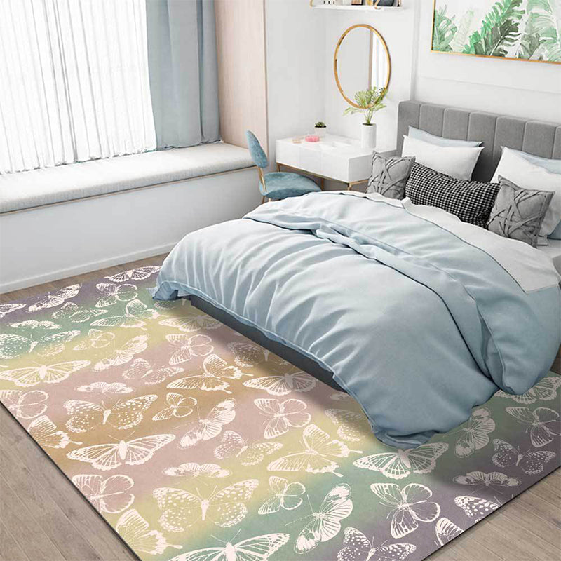 Multicolor Modern Rug Polyester Butterfly Pattern Rug Washable Non-Slip Backing Carpet for Living Room Clearhalo 'Area Rug' 'Modern' 'Rugs' Rug' 1609367