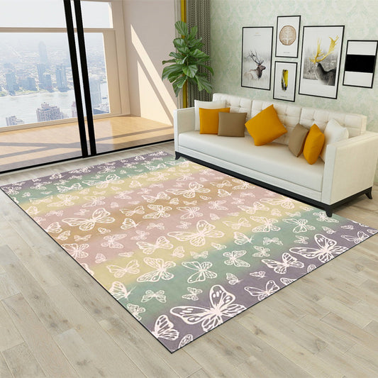 Multicolor Modern Rug Polyester Butterfly Pattern Rug Washable Non-Slip Backing Carpet for Living Room Clearhalo 'Area Rug' 'Modern' 'Rugs' Rug' 1609368