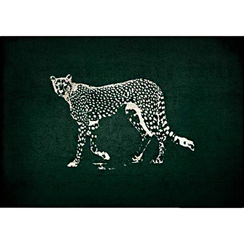 Dark Green Contemporary Rug Polyester Cheetah Print Rug Washable Non-Slip Backing Carpet for Living Room Clearhalo 'Area Rug' 'Modern' 'Rugs' Rug' 1609414