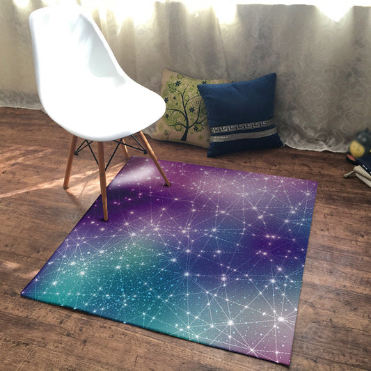 Simple Modern Rug in Purple Outer Space Star Geometry Pattern Rug Polyester Stain-Resistant Carpet for Home Decoration Purple Clearhalo 'Area Rug' 'Modern' 'Rugs' Rug' 1609513