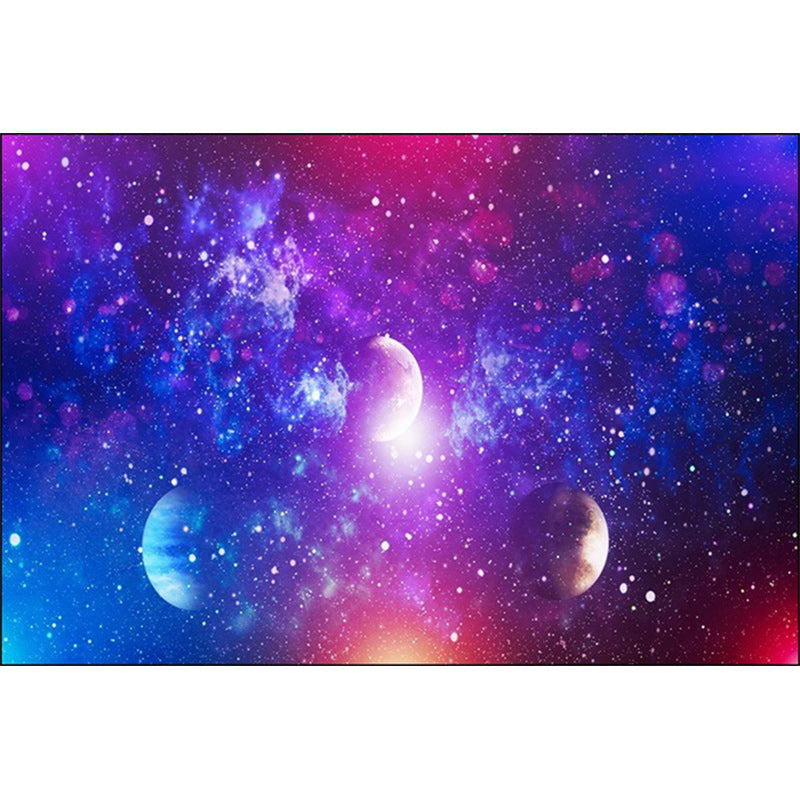 Casual Modern Rug in Blue Outer Space Galaxy Pattern Rug Polyester Washable Carpet for Home Decoration Clearhalo 'Area Rug' 'Modern' 'Rugs' Rug' 1609523