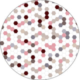 Novelty Modern Rug in White Polka Dots Hexagon Pattern Rug Polyester Washable Carpet for Home Decoration