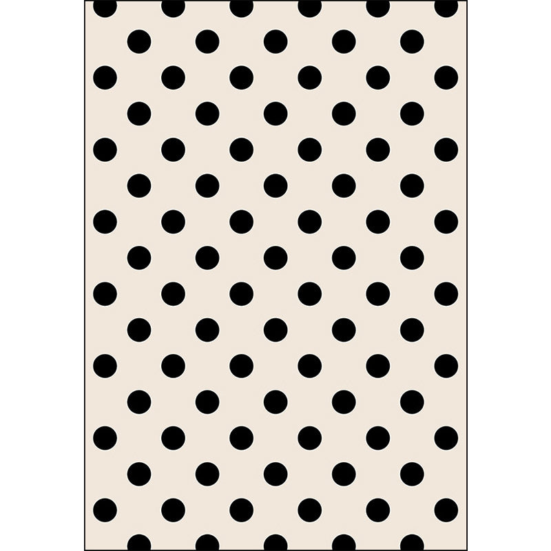 Modern Living Room Rug in Ivory Polka Dots Print Rug Polyester Machine Washable Pet Friendly Area Rug Clearhalo 'Area Rug' 'Modern' 'Rugs' Rug' 1609555