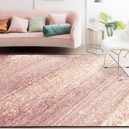 Modern Living Room Rug in Pink Glaming Stripe Print Rug Polyester Non-Slip Machine Washable Area Rug Gold Clearhalo 'Area Rug' 'Modern' 'Rugs' Rug' 1609561