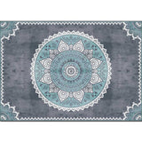 Blue and Grey Moroccan Rug Polyester Floral Pattern Rug Washable Non-Slip Backing Carpet for Living Room Clearhalo 'Area Rug' 'Moroccan' 'Rugs' Rug' 1609627