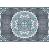 Blue and Grey Moroccan Rug Polyester Floral Pattern Rug Washable Non-Slip Backing Carpet for Living Room Clearhalo 'Area Rug' 'Moroccan' 'Rugs' Rug' 1609627