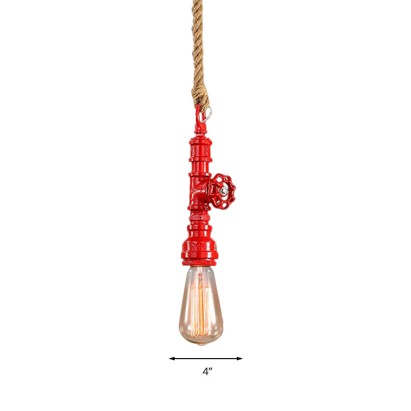 Red/Blue Finish Pipe Ceiling Light Fixture Industrial Style Iron 1 Light Stairway Suspended Lamp Clearhalo 'Art Deco Pendants' 'Cast Iron' 'Ceiling Lights' 'Ceramic' 'Crystal' 'Industrial Pendants' 'Industrial' 'Metal' 'Middle Century Pendants' 'Pendant Lights' 'Pendants' 'Tiffany' Lighting' 160970